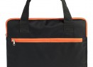 Конференц-сумка Unit Сontour, черная с оранжевой отделкой