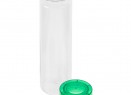 Бутылка для воды Aroundy, прозрачная с зеленой крышкой