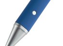 Ручка шариковая Button Up, синяя с серебристым