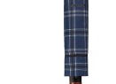 Складной зонт Wood Classic S с прямой ручкой, синий в клетку
