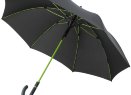 Зонт-трость с цветными спицами Color Style ver.2, зеленое яблоко, с серой ручкой