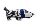 Игрушка «Собака в шарфе», малая, белая с синим